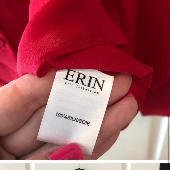 Erin Fetherston Silk Red Blouse Size XL NWT - Picture 10 of 12